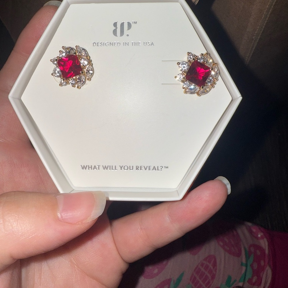 BP Red and Gold Floral Earrings